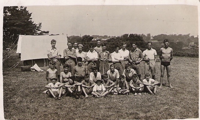 Parmiters School, summer camp. Guernsey, approx. 1936. Cyril is back row, 3rd from right