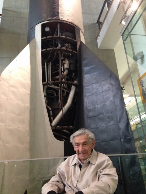 in front of V2 bomber at the Science Museum